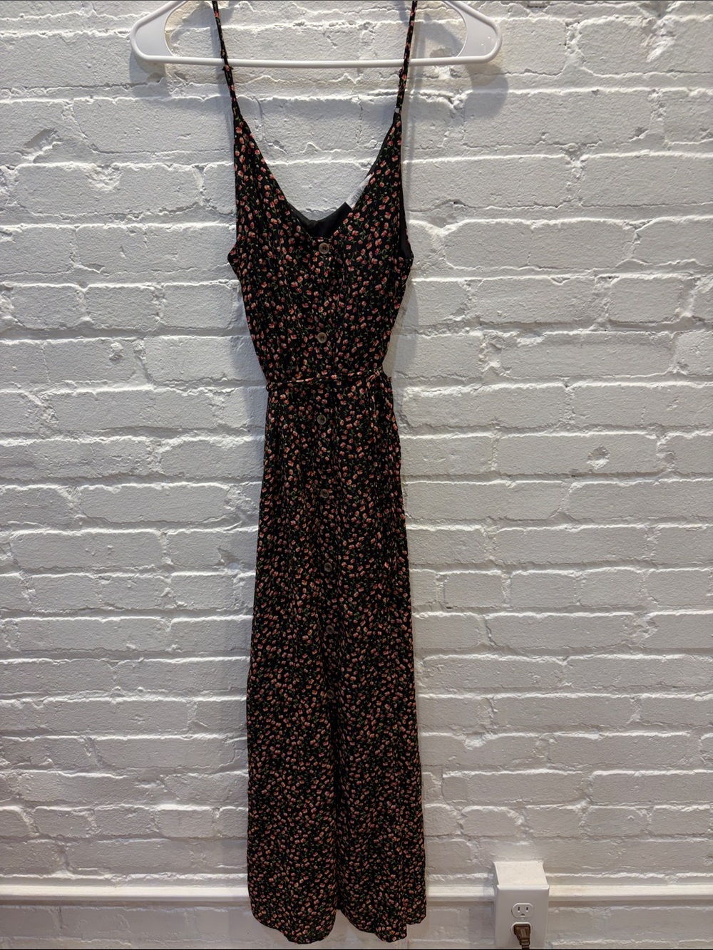 Sienna Sky Black Maxi Dress with Pink Floral Print